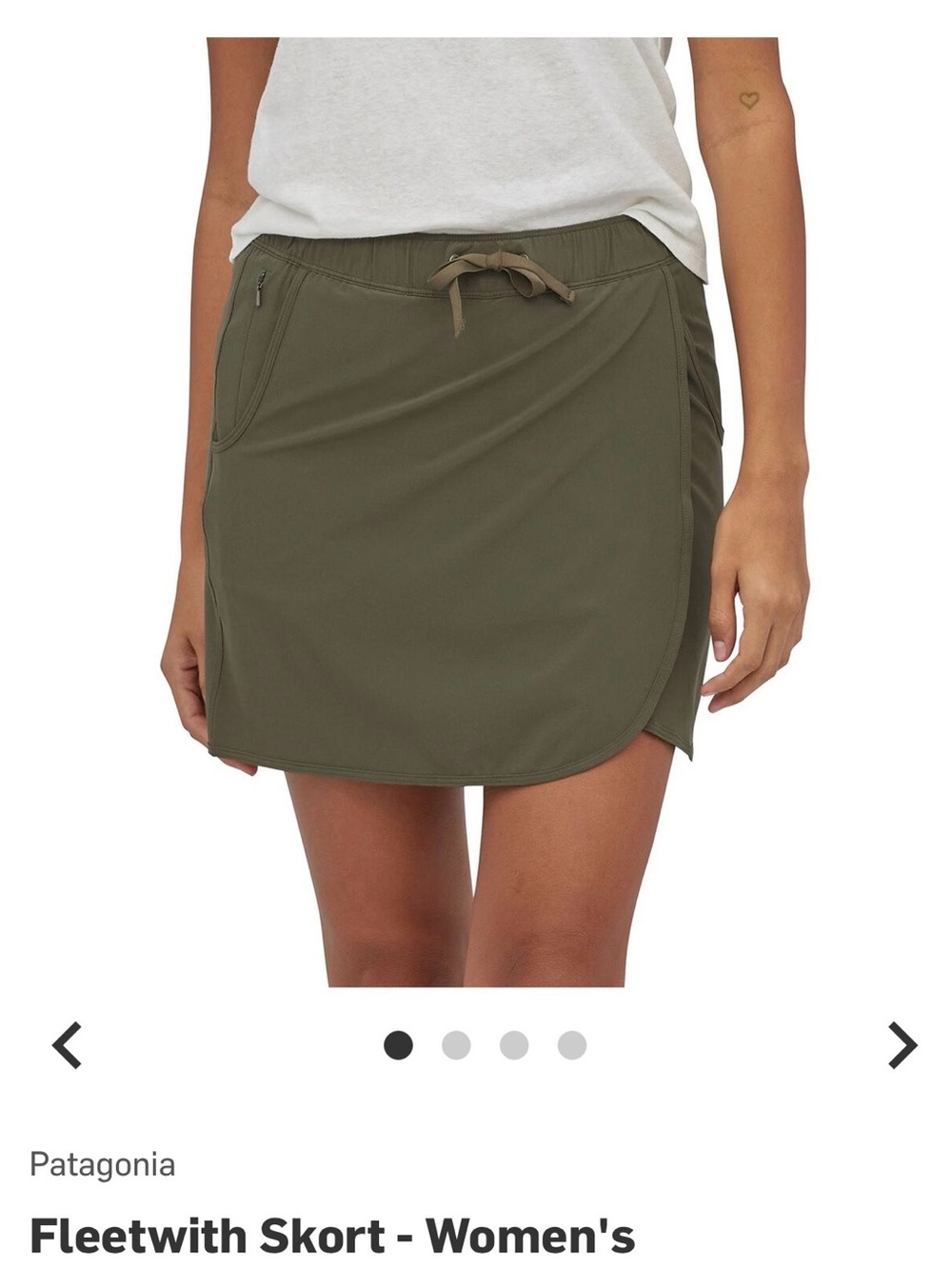 Patagonia Basin Green Fleetwith Skort Size XS